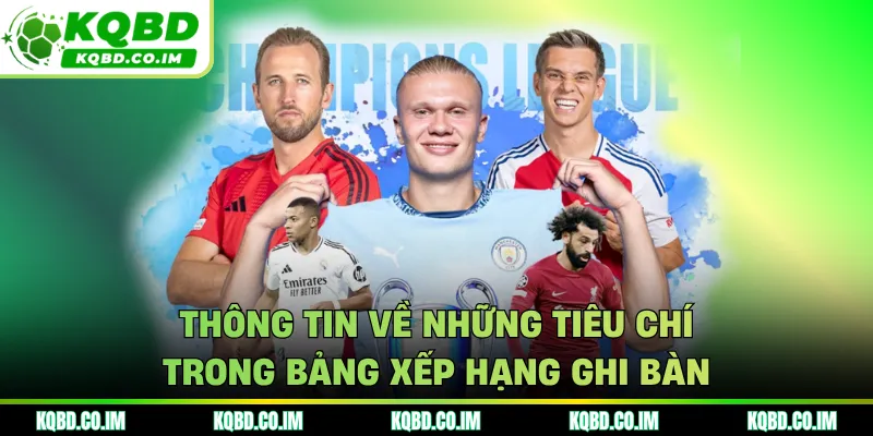 Thông tin về những tiêu chí trong bảng xếp hạng ghi bàn